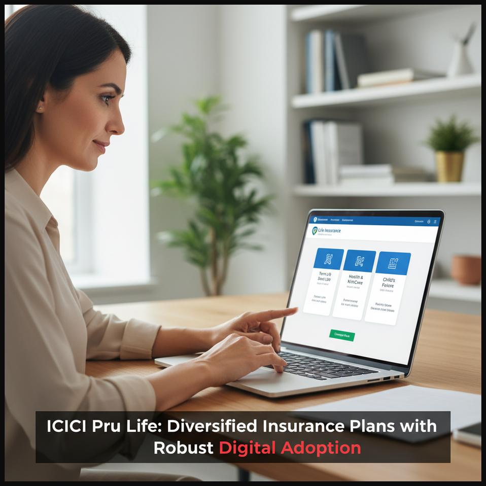 A person reviewing various insurance plans on a digital platform, representing ICICI Prudential Life's diverse offerings and digital adoption.