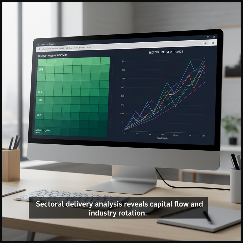 Group of stock charts representing different companies within a sector, showing aggregated delivery trends.