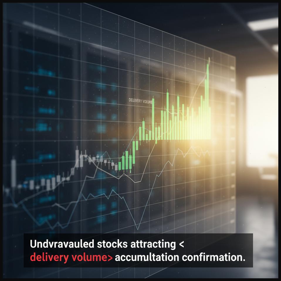 Image representing value stocks with increasing delivery volume, indicating recognition of intrinsic worth and accumulation by astute investors.