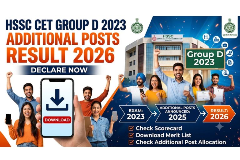 HSSC CET Group D 2023 Additional Posts Result 2026